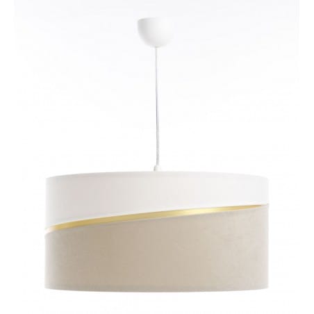Hira lampa wisząca z okrągłym abażurem biało beżowa oświetlenie do sypialni