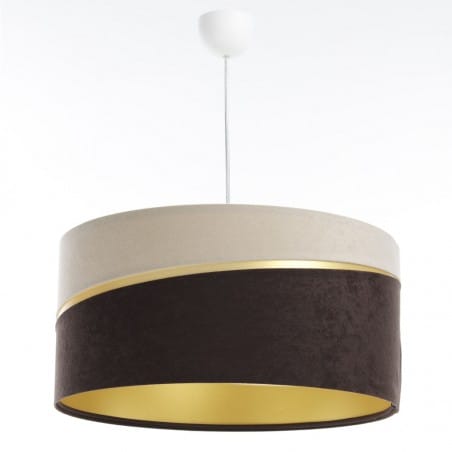 Nola nowoczesna lampa wisząca z abażurem beżowo brązowa oświetlenie nad stół w jadalni