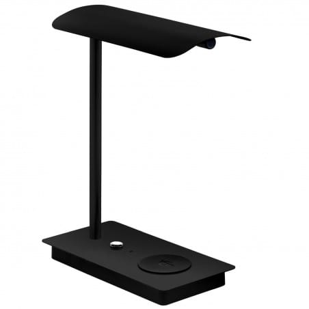 Nowoczesna czarna lampka na biurko z funkcją ładowania smartfona Arenaza LED włącznik dotykowy na lampie