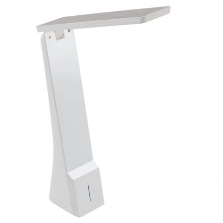 Biała lampa biurkowa La Seca LED włącznik dotykowy akumulator zmiana barwy światła