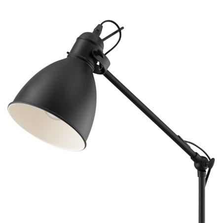 Czarna metalowa lampa podłogowa Priddy styl loftowy industrialny