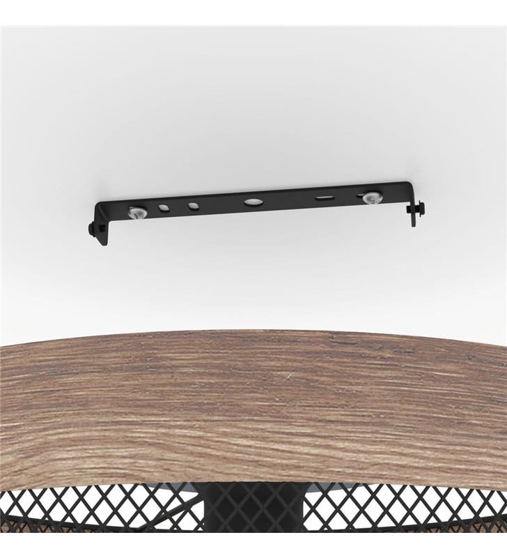 Lampa sufitowa do kuchni Kilnsdale 38cm czarna metal drewno