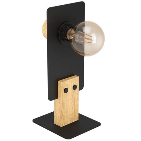 Loftowa minimalistyczna lampa stołowa Bramerton odsłonięta żarówka