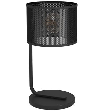 Czarna industrialna lampa stołowa Manby z metalu do pokoju nastolatka