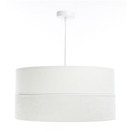 Lampa wisząca nowoczesna Wendy biała materiałowa z łączonych materiałów