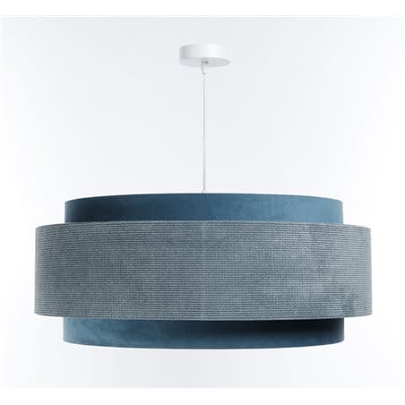 Nowoczesna lampa wisząca Rene niebieska z materiału abażur 60cm 1xE27
