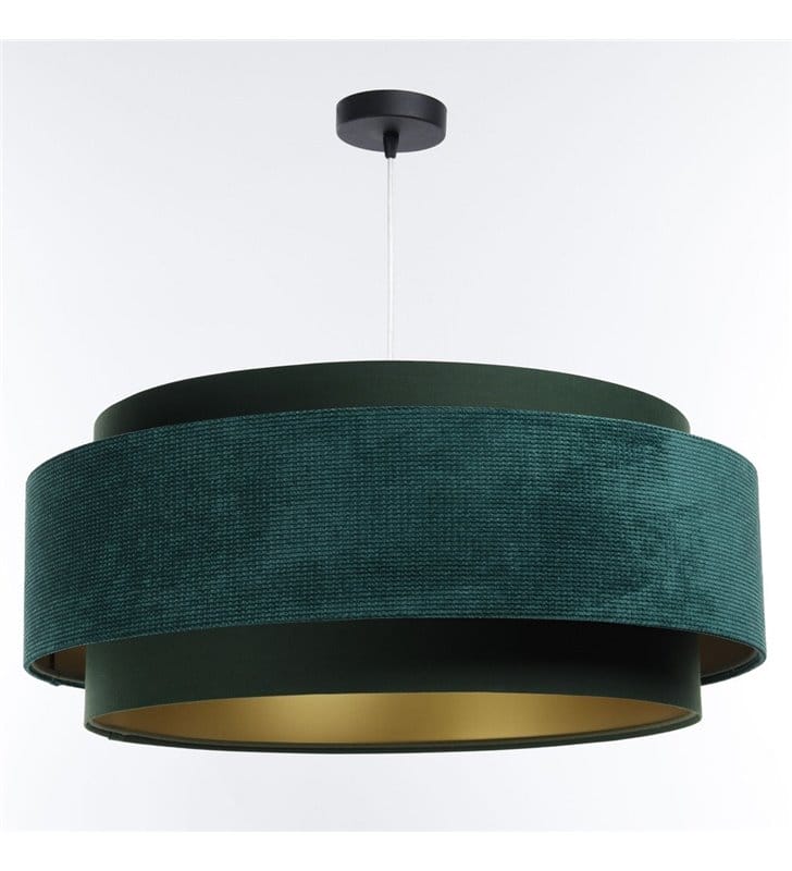 Lampa wisząca nowoczesna Lurie ciemna zielona 60 cm 1xE27 złoty środek