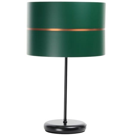 Nowoczesna lampa stołowa z abażurem Valerie zielony abażur czarna podstawa
