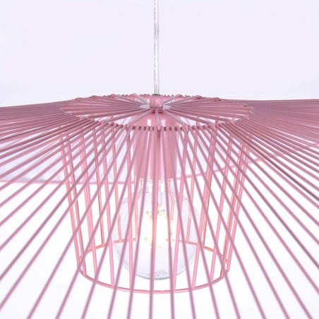 Różowa designerska nowoczesna z metalu lampa wisząca Kapelusz duża
