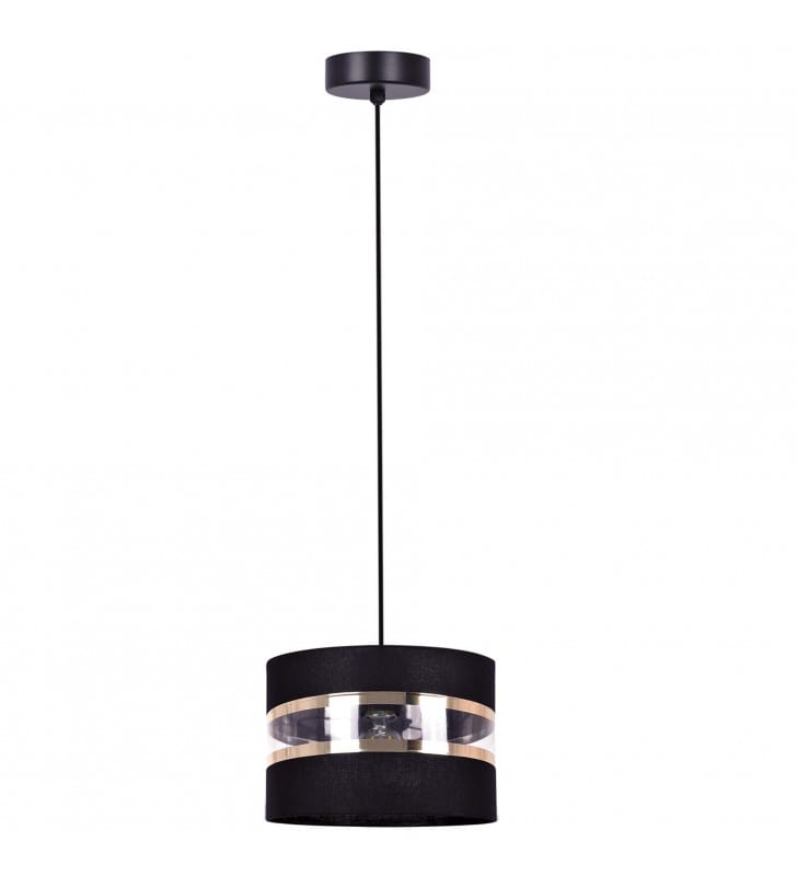 Lampa wisząca Nicea czarna mała abażur 20cm nowoczesna do sypialni salonu