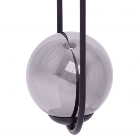 Czarna lampa wisząca Davos 2 szklane klosze grafitowe kule do salonu sypialni