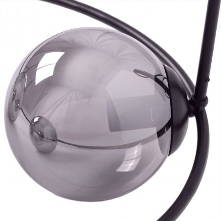 Davos nowoczesna czarna okrągła lampa wisząca 3 szklane klosze grafitowe do sypialni salonu jadalni