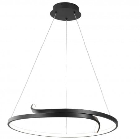 Lampa wisząca Kalpa LED czarna obręcz 60cm nad stół w jadalni do salonu neutralna barwa światła