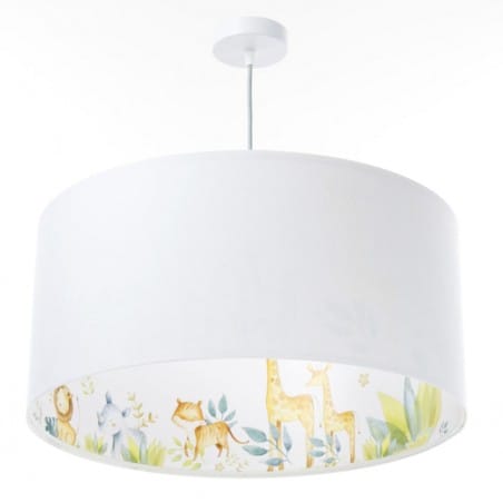 Biała lampa wisząca z kolorowym wnętrzem zwierzątka Bello1 do pokoju dziecka