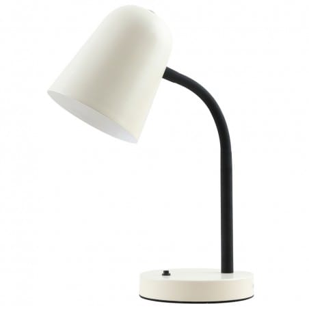 Lampa biurkowa Prato biała czarne detale E27