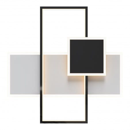 Plafon Salo LED czarno biały geometryczny do kuchni salonu ciepła barwa światła