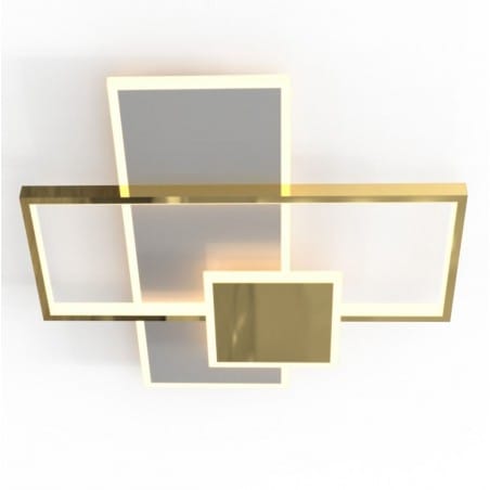 Geometryczny plafon Salo LED złoty chrom do kuchni salonu sypialni ciepła barwa światła