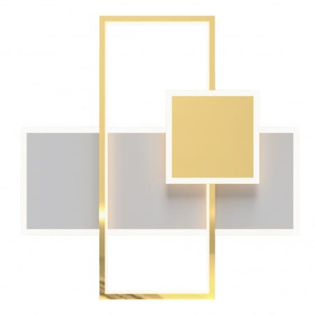 Geometryczny plafon Salo LED złoty chrom do kuchni salonu sypialni ciepła barwa światła