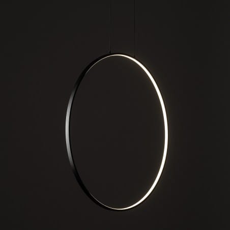 Lampa wisząca Circolo LED 3000K czarna 45cm obręcz nowoczesna