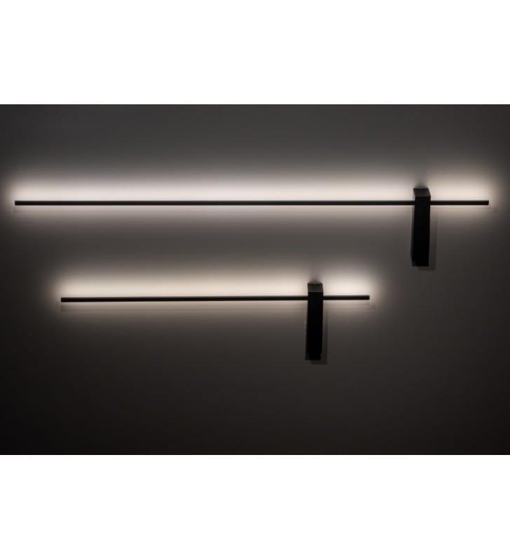 Motive LED minimalistyczna lampa ścienna z włącznikiem czarna wąski klosz