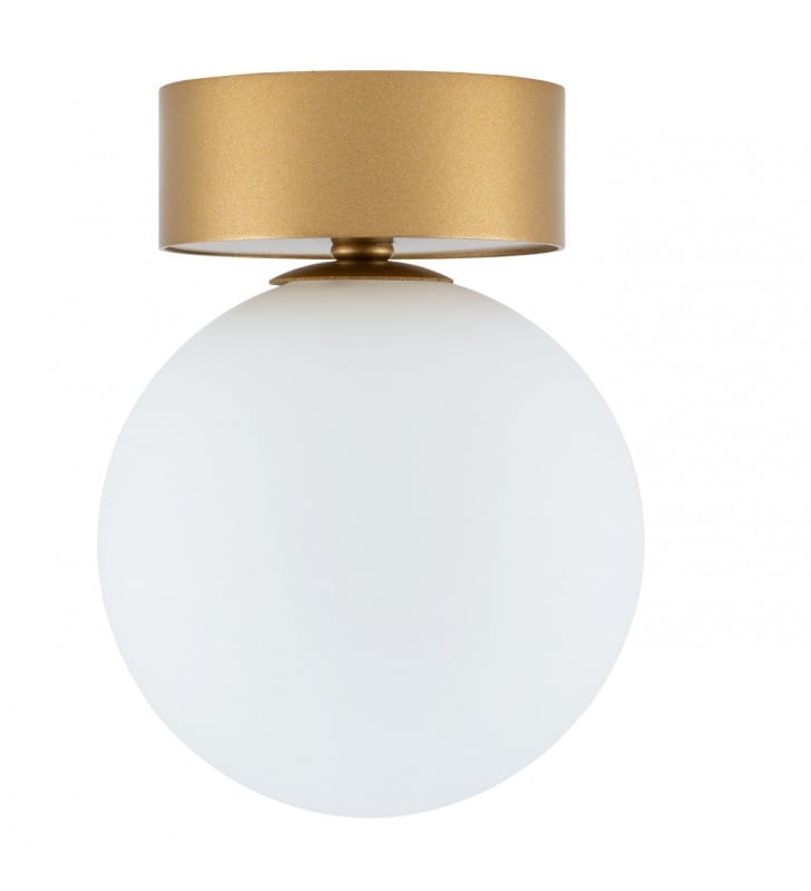 Mała złota lampa sufitowa Kier szklana kula do salonu sypialni na przedpokój