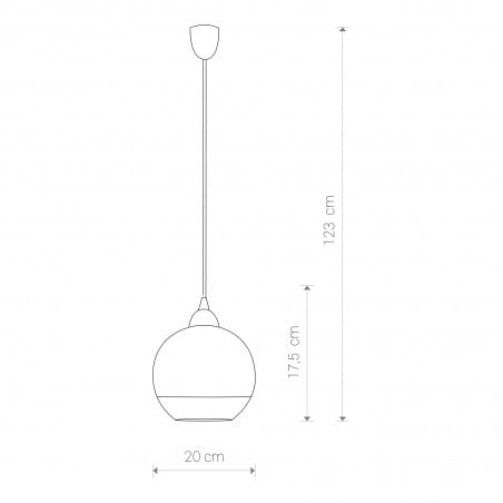 Lampa wisząca Globe pojedyncza szklana kula chrom 20cm - DOSTĘPNA OD RĘKI
