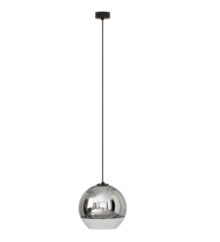 Lampa wisząca Globe Plus pojedyncza szklana kula 25cm czarne wykończenie