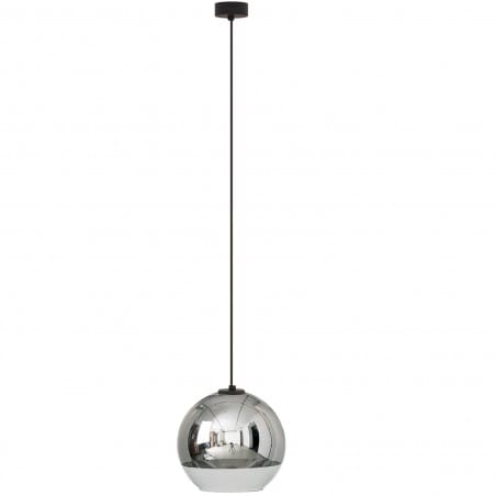 Lampa wisząca Globe Plus pojedyncza szklana kula 25cm czarne wykończenie