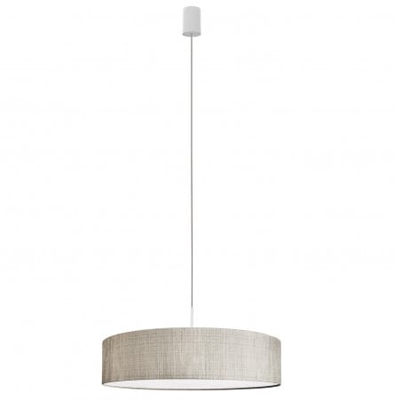 Lampa wisząca Turda szaro srebrna abażur z przesłoną 50cm płaski klosz do jadalni nad stół