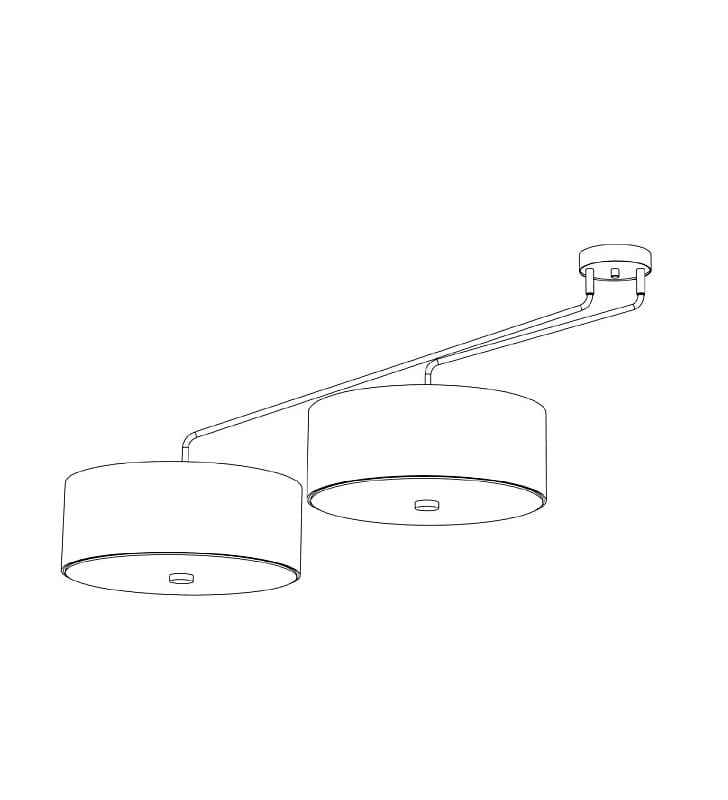 Szara nowoczesna lampa sufitowa Hawk Gray podwójna ruchome ramiona 2 abażury do salonu