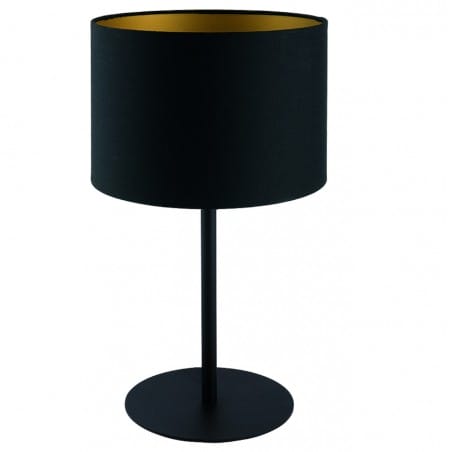 Lampa stołowa Alice Gold czarna abażur wewnątrz złoty do salonu sypialni na komodę