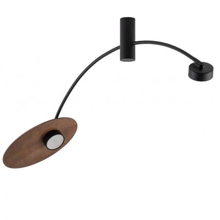 Heft minimalistyczna 2 pkt lampa sufitowa czarna z drewnianym kloszem Nowodvorski