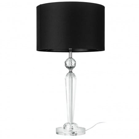 Czarna stylowa lampa stołowa z kryształową podstawą Pasiano1