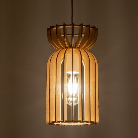 Lampa wisząca Kymi z drewna biały metal styl boho skandynawski 10571 Nowodvorski