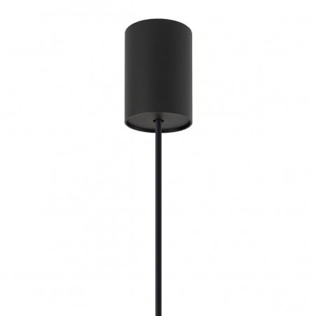 Lampa wisząca Kymi boho czarna z drewnianym kloszem nad stół blat do sypialni