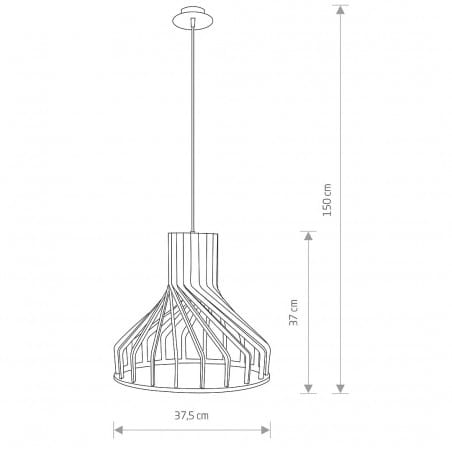 Drewniana naturalna lampa wisząca Bio klosz ażurowy 1xE27 styl eko boho skandynawski