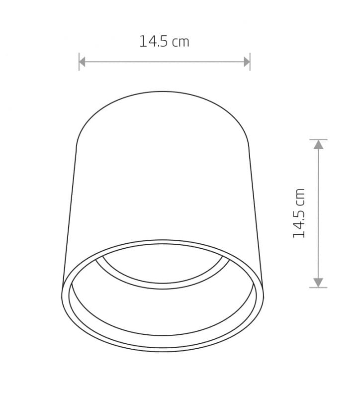 Nowoczesna szara betonowa lampa sufitowa typu downlight Shy 14cm