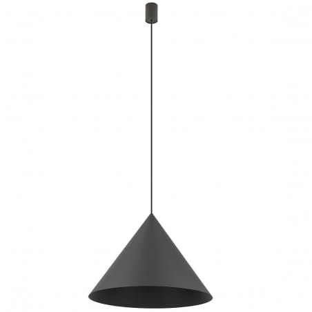 Ciemna szara nowoczesna lampa wisząca z metalu Zenith stożek 50cm nad stół do jadalni do kuchni Nowodvorski