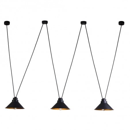 Potrójna lampa wisząca Perm styl loftowy industrialny nowoczesna czarna