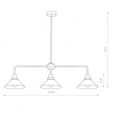 Lampa wisząca Craft czarna potrójna loftowa np. nad stół wyspę kuchenną blat