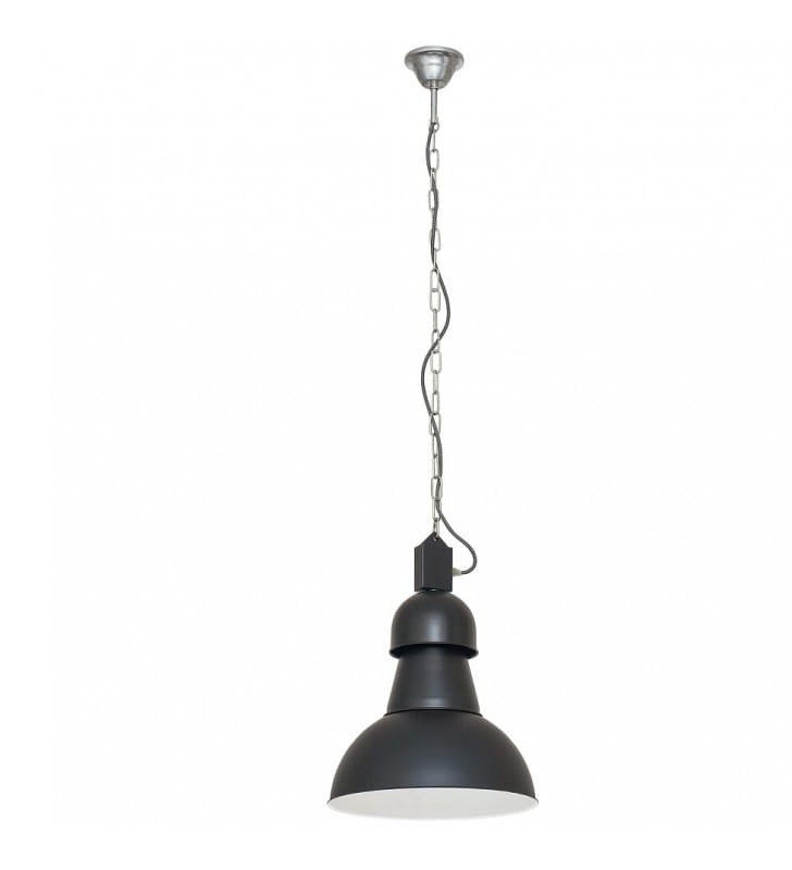 Lampa wisząca czarna w stylu loft z łańcuchem High-Bay metal do kuchni