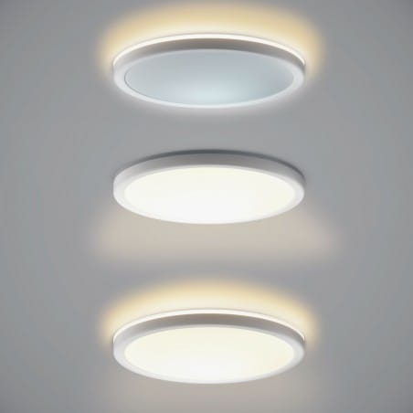 40cm biały okrągły plafon Corte LED regulacja barwy światła boczne światło Italux