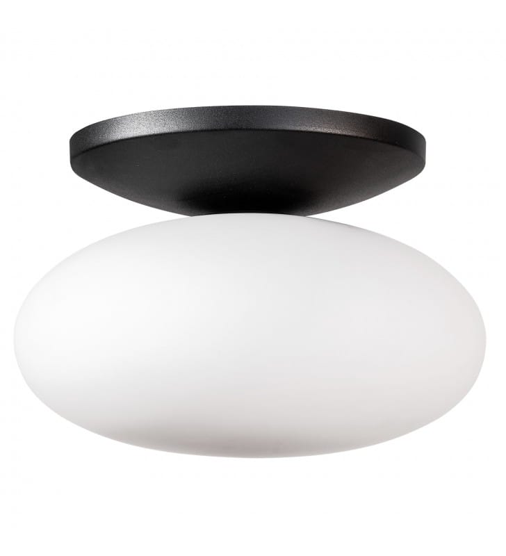 Nowoczesna czarna szklana lampa sufitowa Omi do sypialni na przedpokój