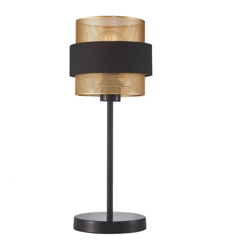 Lampa stołowa Bans czarno złota do sypialni na komodę Italux