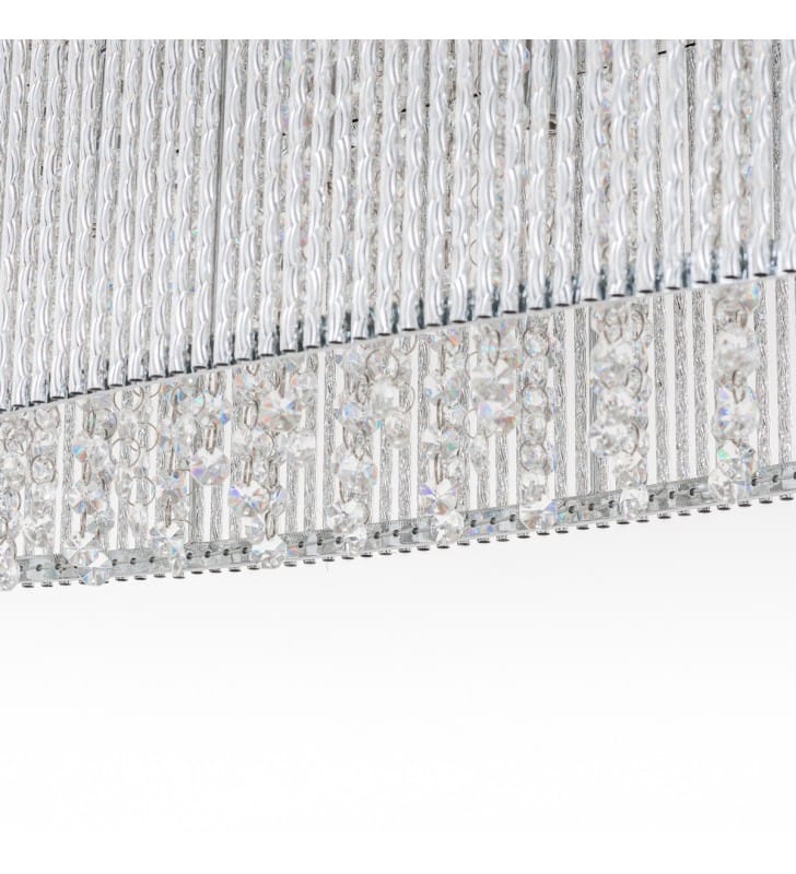 Lampa wisząca Anabella podłużna z kryształkami do jadalni nad stół