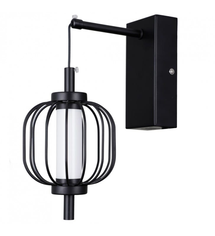 Czarna lampa ścienna z wiszącym kloszem Pedro LED