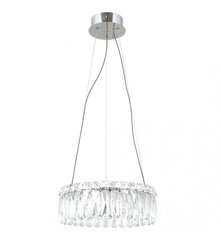 Niedużą kryształowa lampa wisząca do sypialni Nosta LED w stylu glamour