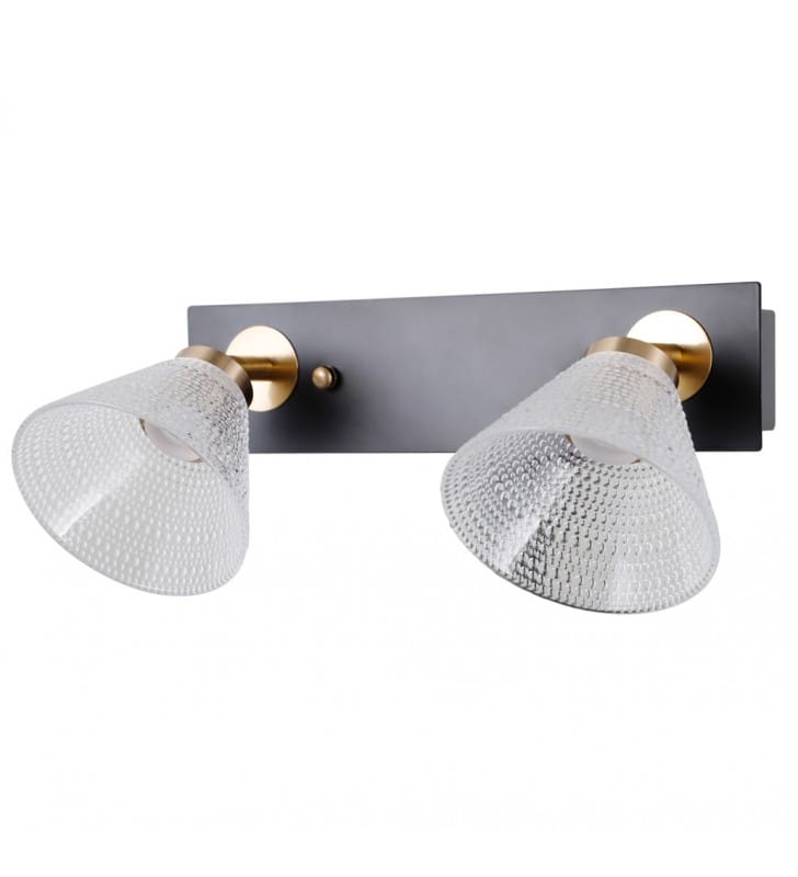 Orella LED 2 pkt czarno złota lampa ścienno sufitowa sufitowa do salonu sypialni na przedpokój
