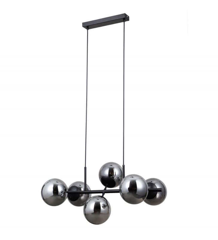 Lampa wisząca Molite czarna klosze grafitowe kule nad stół do jadalni do salonu