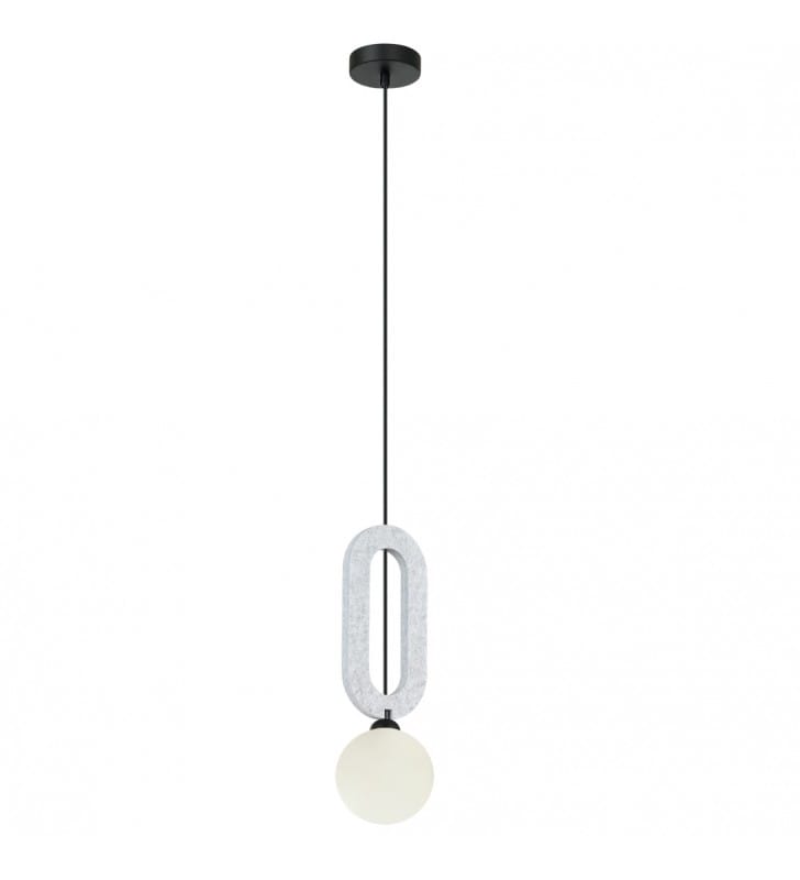 Czarno szara lampa wisząca z filcem w stylu new retro Masso